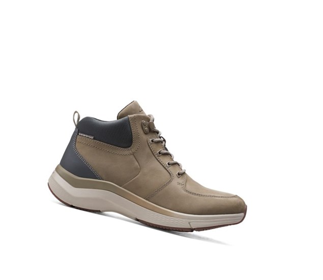 Chaussures de Marche Clarks Wave2.0 Hi Textile Homme Vert Olive | ZUNM68920