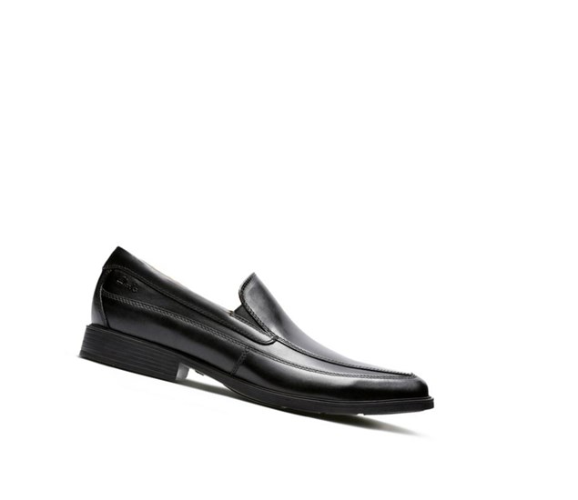 Loafers Clarks Tilden Free Cuir Homme Noir | QFRX79126