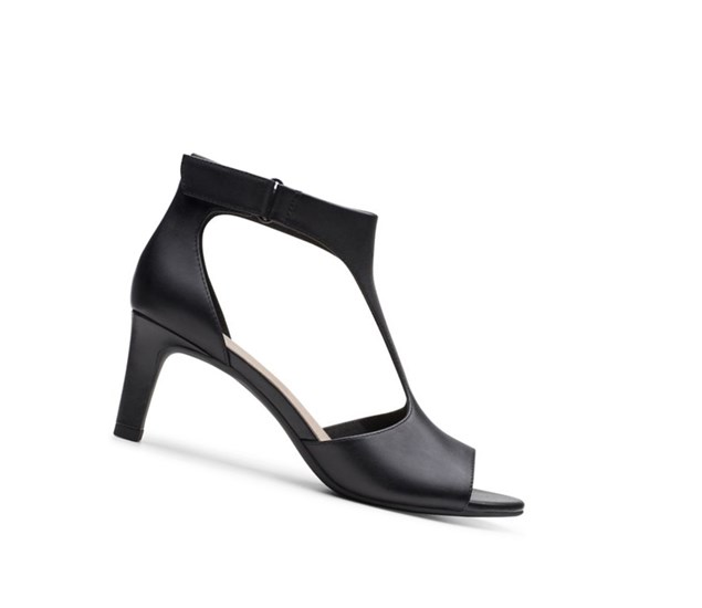 Sandales à Talons Clarks Alice Flame Cuir Femme Noir | MDLB78649