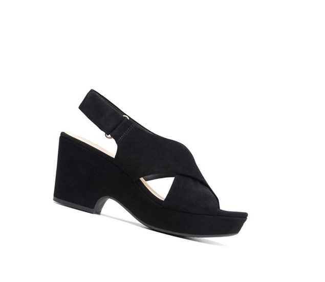 Sandales à Talons Clarks Maritsa Lara Daim Femme Noir | MUKN94065