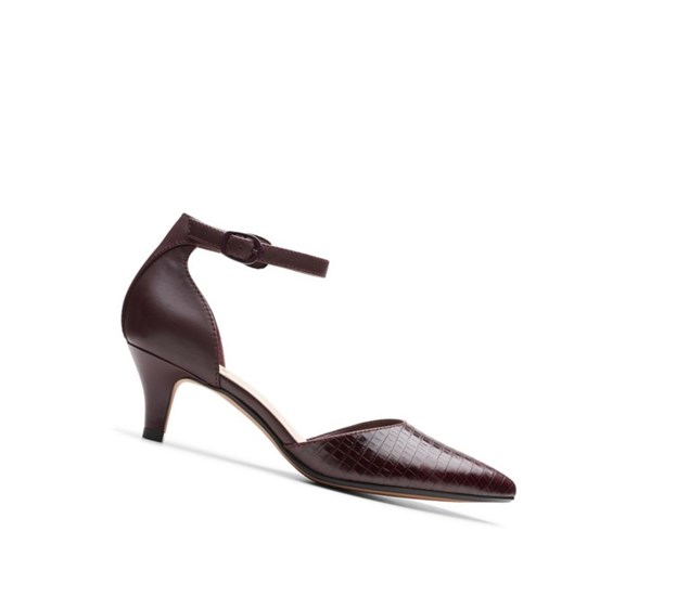 Talons Clarks Linvale Edyth Cuir Femme Bordeaux | GHQZ36482