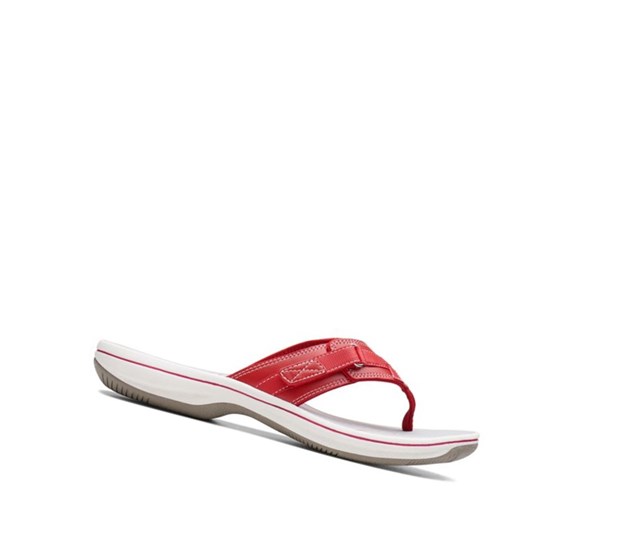 Tong Clarks Brinkley Sea Femme Rouge | MWIL21394