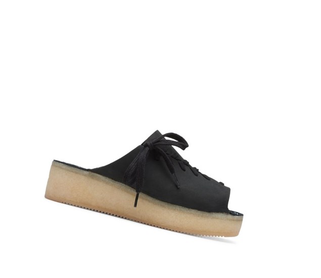 Wallabee Clarks Wallacraft Open Nubuck Femme Noir | SRXE51906