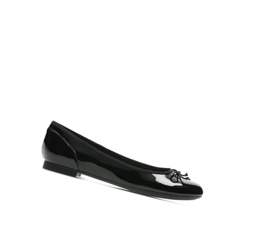 Ballerine Clarks Couture Bloom Vernis Femme Noir | FPRG32651