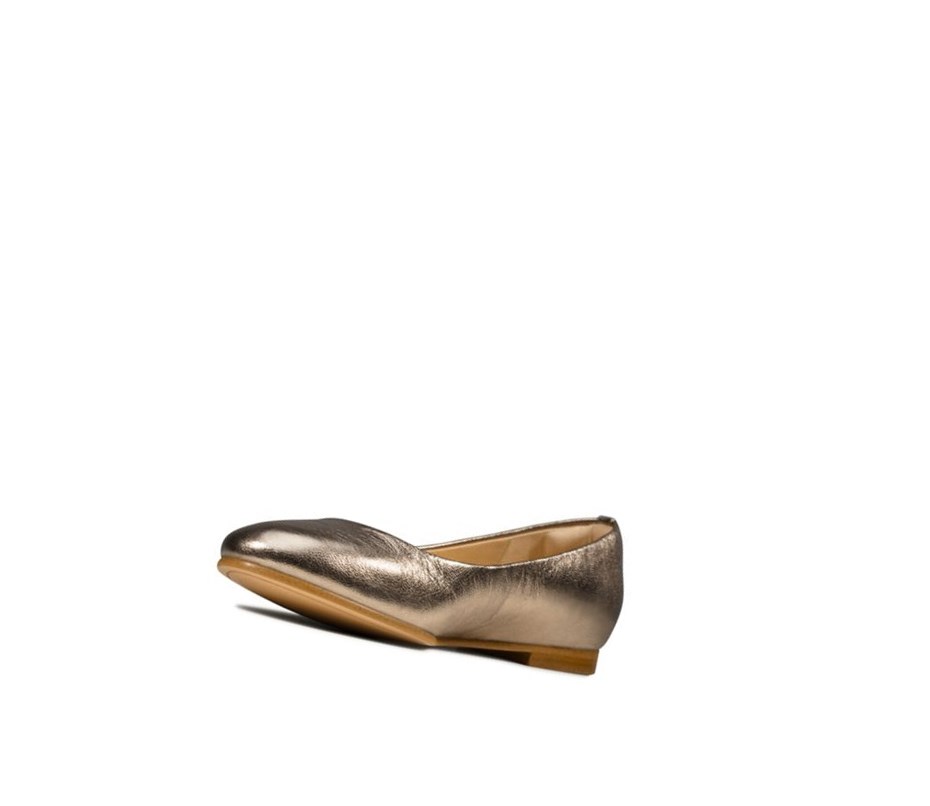 Ballerine Clarks Grace Piper Cuir Femme Doré | UTHY71039