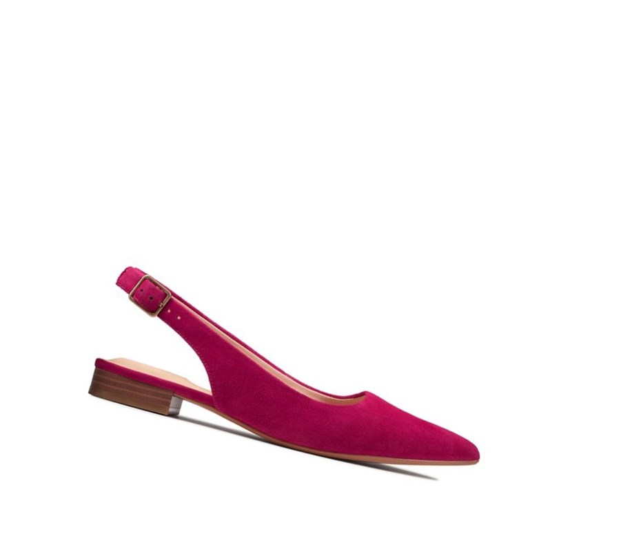 Ballerine Clarks Laina15 Brides Daim Femme Fushia | MJYA48237