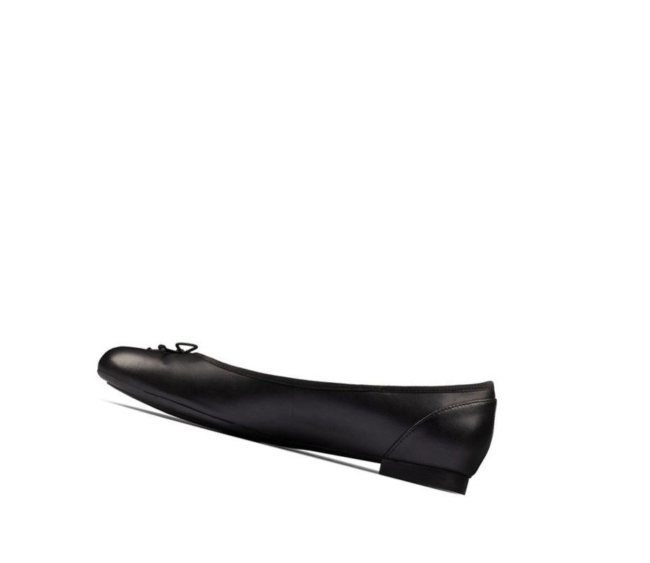 Ballerine Clarks Patale Cuir Femme Noir | EZXR18624