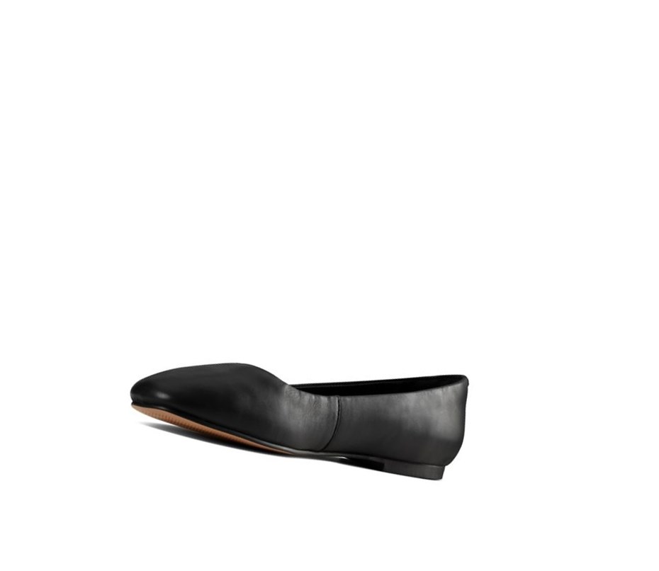 Ballerine Clarks Pure 2 Cuir Femme Noir | ESAZ04615