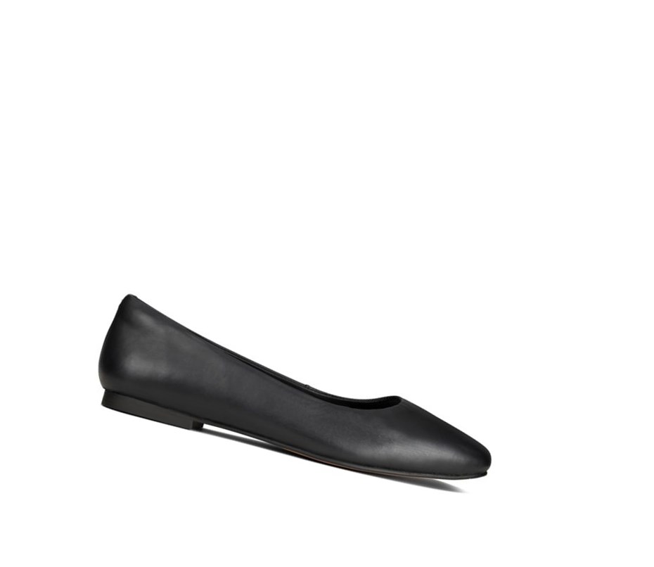 Ballerine Clarks Pure 2 Cuir Femme Noir | ESAZ04615