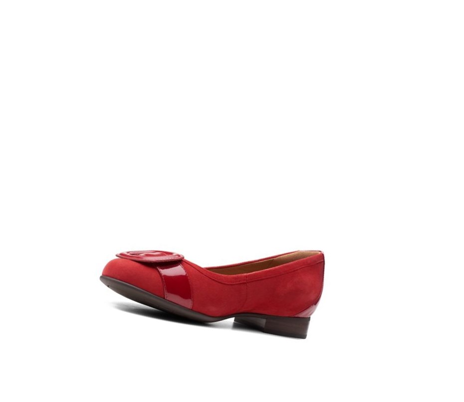 Ballerine Clarks Un Blush Cove Daim Femme Rouge | IDUM90274