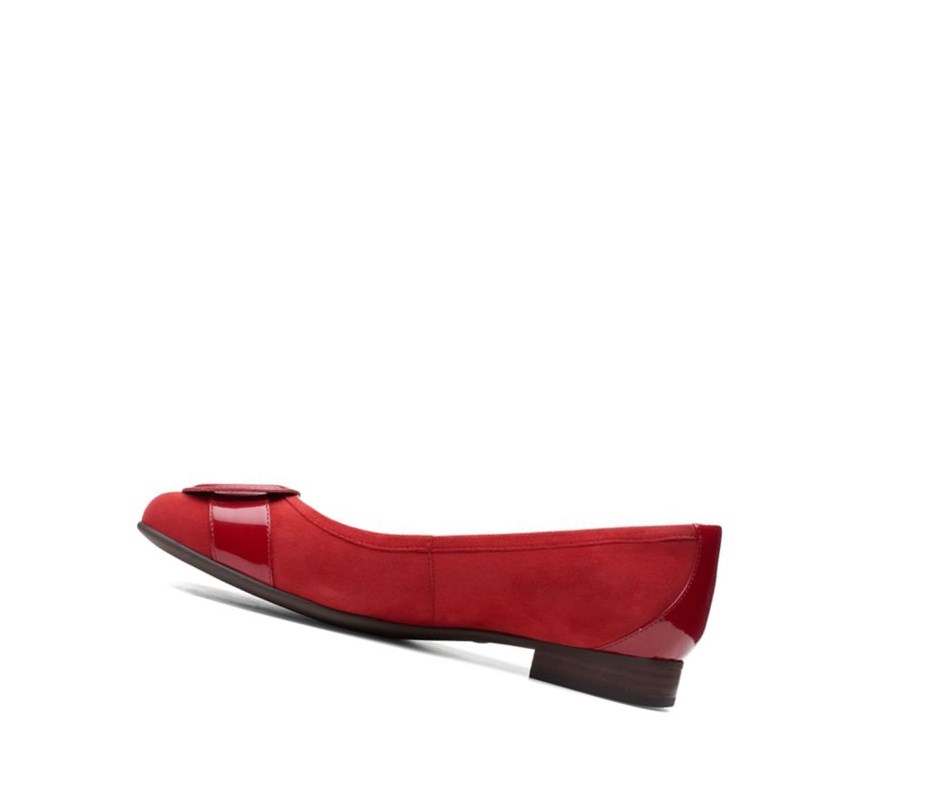 Ballerine Clarks Un Blush Cove Daim Femme Rouge | IDUM90274