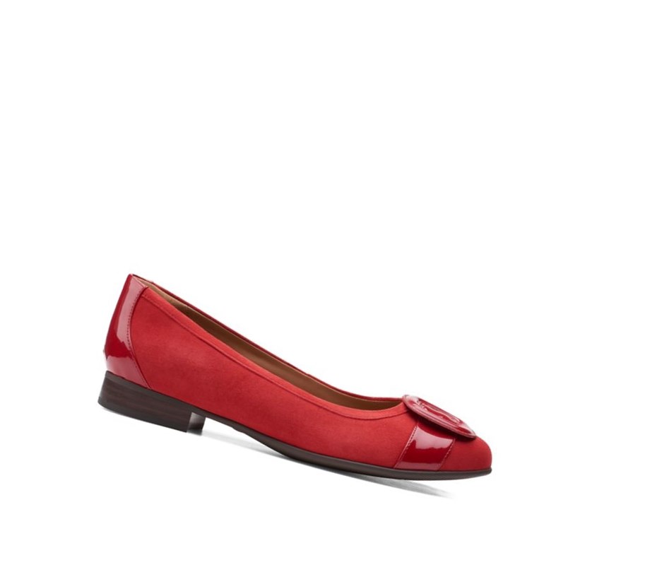 Ballerine Clarks Un Blush Cove Daim Femme Rouge | IDUM90274