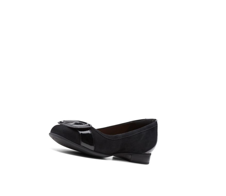 Ballerine Clarks Un Blush Cove Daim Femme Noir | QKHV37164