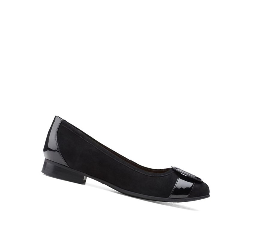 Ballerine Clarks Un Blush Cove Daim Femme Noir | QKHV37164