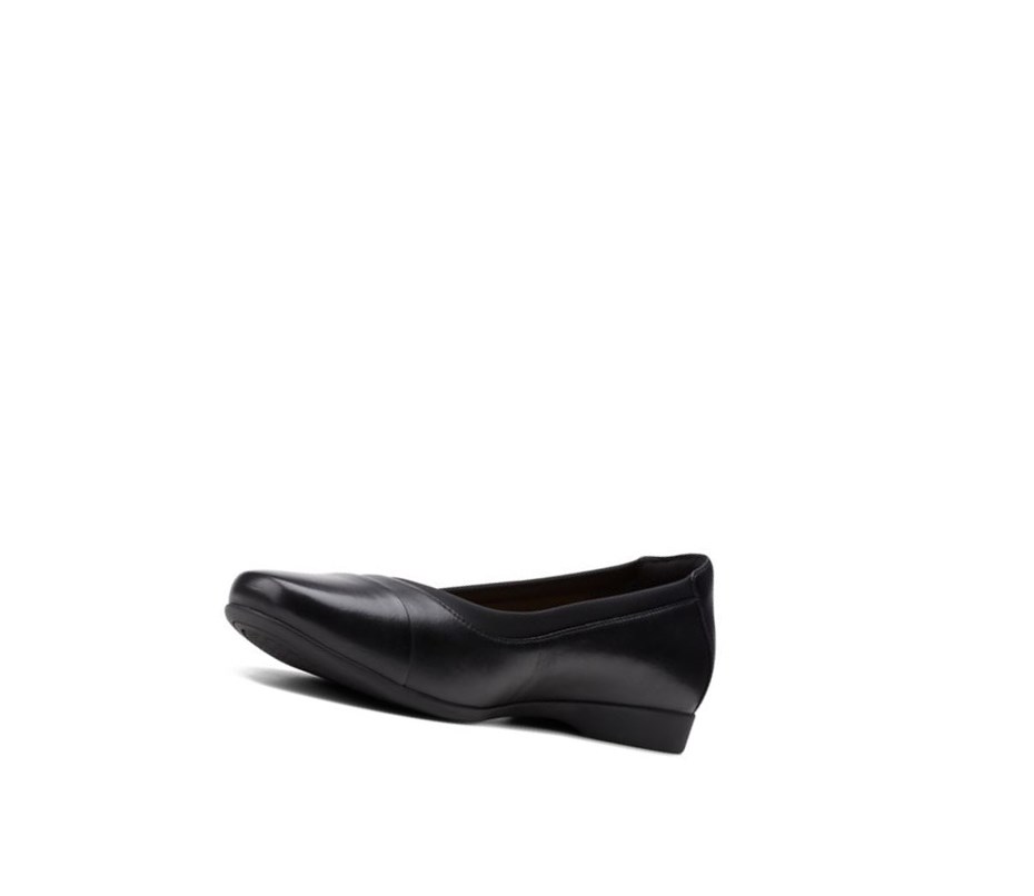 Ballerine Clarks Un Darcey Cap 2 Cuir Femme Noir | BTLJ58792