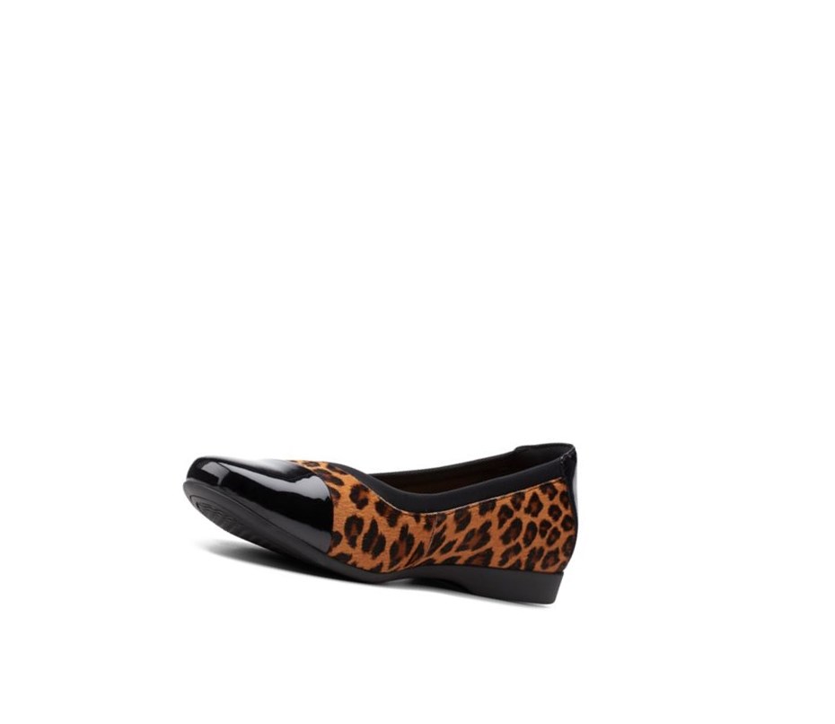 Ballerine Clarks Un Darcey Cap 2 Print Pony Cuir Femme Leopard | GMYC67948