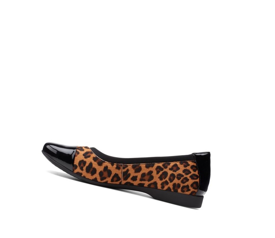 Ballerine Clarks Un Darcey Cap 2 Print Pony Cuir Femme Leopard | GMYC67948