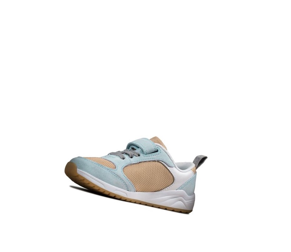 Baskets Clarks Aeon Flex Textile Fille Bleu Clair | EDSY52106