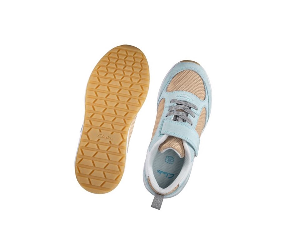 Baskets Clarks Aeon Flex Textile Fille Bleu Clair | EDSY52106