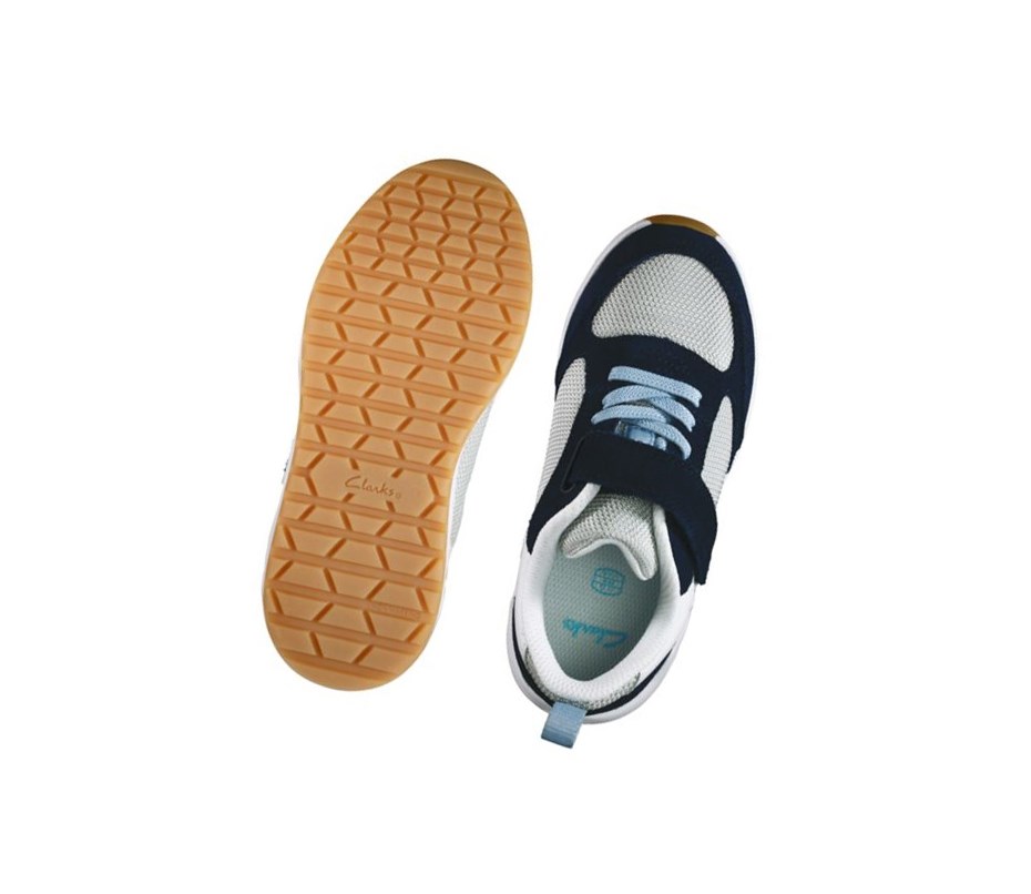 Baskets Clarks Aeon Flex Textile Fille Bleu Marine | MWXV51830