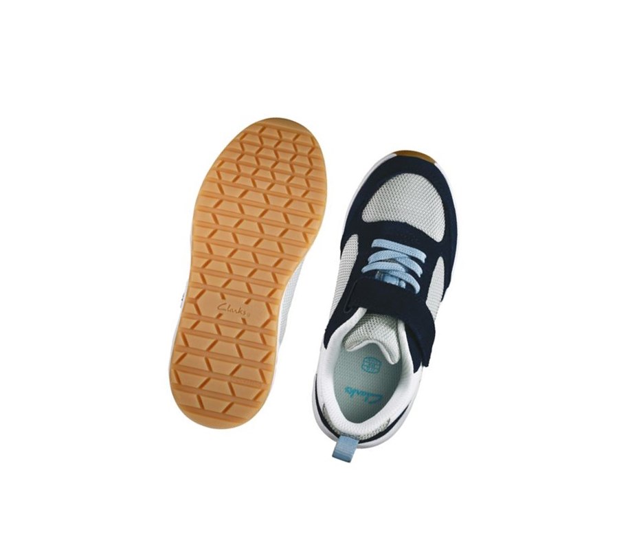 Baskets Clarks Aeon Flex Textile Fille Bleu Marine | OHVC87396