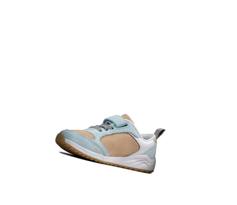 Baskets Clarks Aeon Flex Textile Fille Bleu Clair | ULJA02835