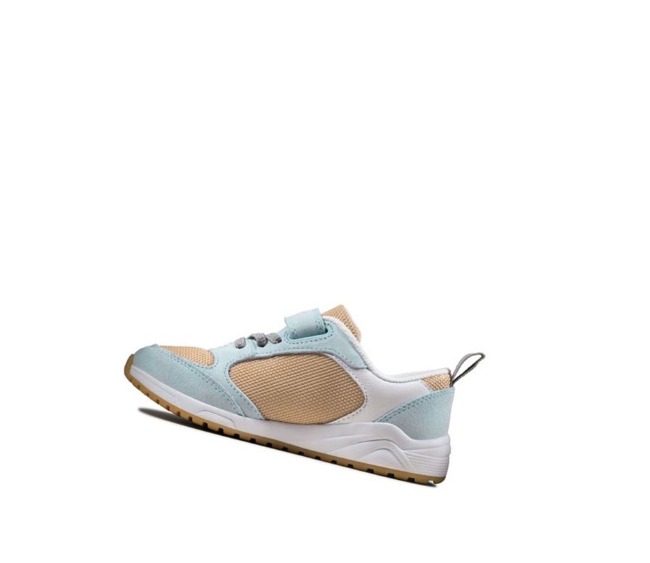 Baskets Clarks Aeon Flex Textile Garcon Bleu Clair | JHRK45091