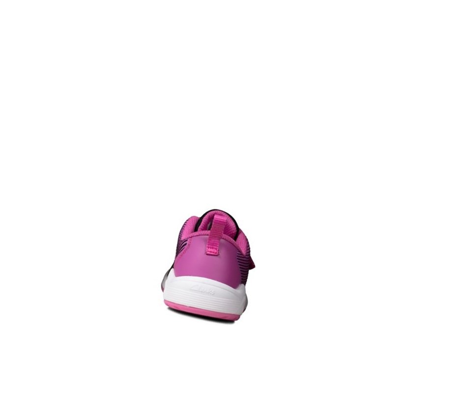 Baskets Clarks Aeon Pace Cuir Fille Rose | JRWP80162