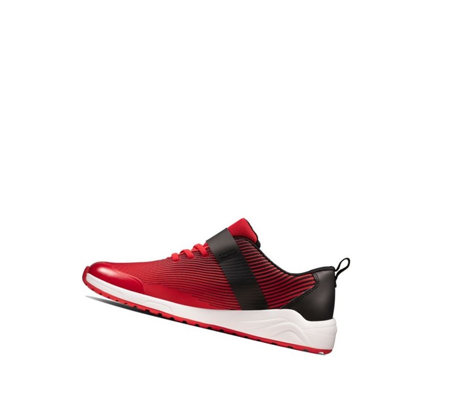 Baskets Clarks Aeon Pace Cuir Fille Rouge | DOLE36987