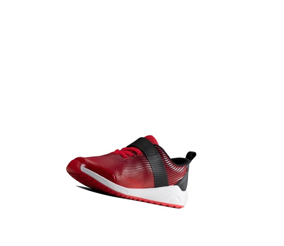 Baskets Clarks Aeon Pace Cuir Fille Rouge | TAYR79214