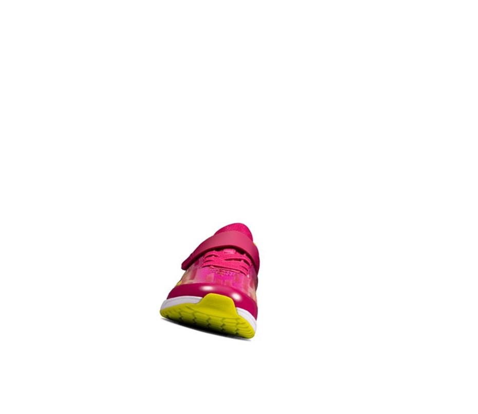 Baskets Clarks Aeon Pace Cuir Garcon Rose Citron | FMPV98365