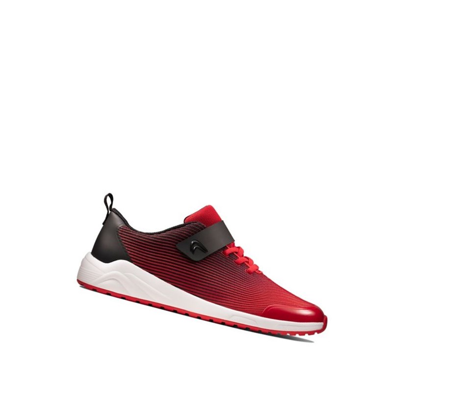 Baskets Clarks Aeon Pace Cuir Garcon Rouge | FCOH18043