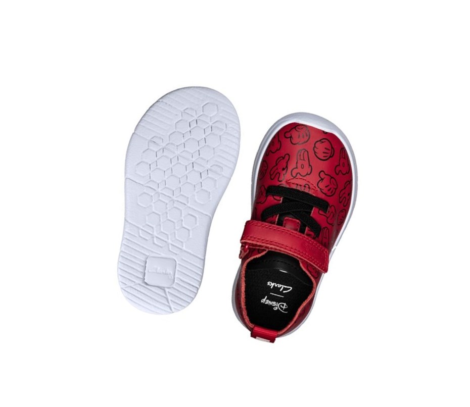 Baskets Clarks Ath Comic Cuir Garcon Rouge | CJDG90542