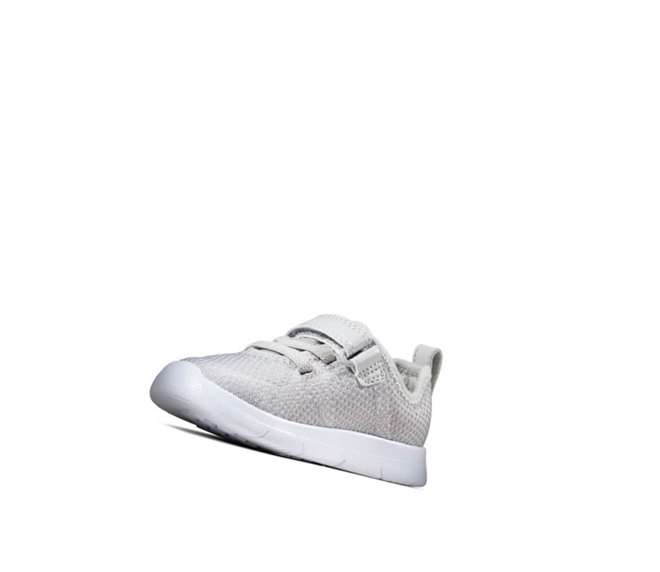 Baskets Clarks Ath Flux Cuir Fille Grise | YJVS52847