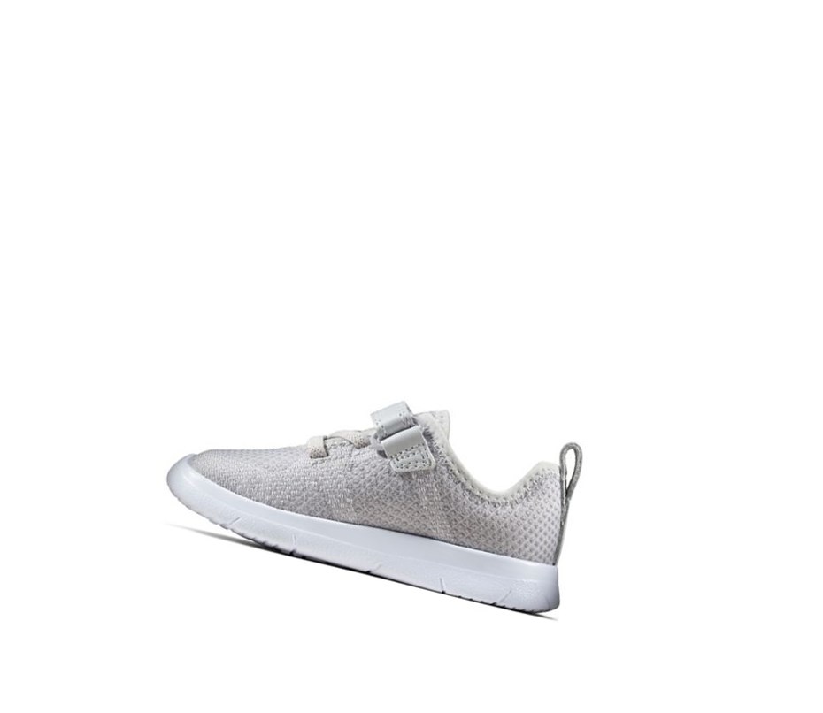 Baskets Clarks Ath Flux Cuir Fille Grise | YJVS52847