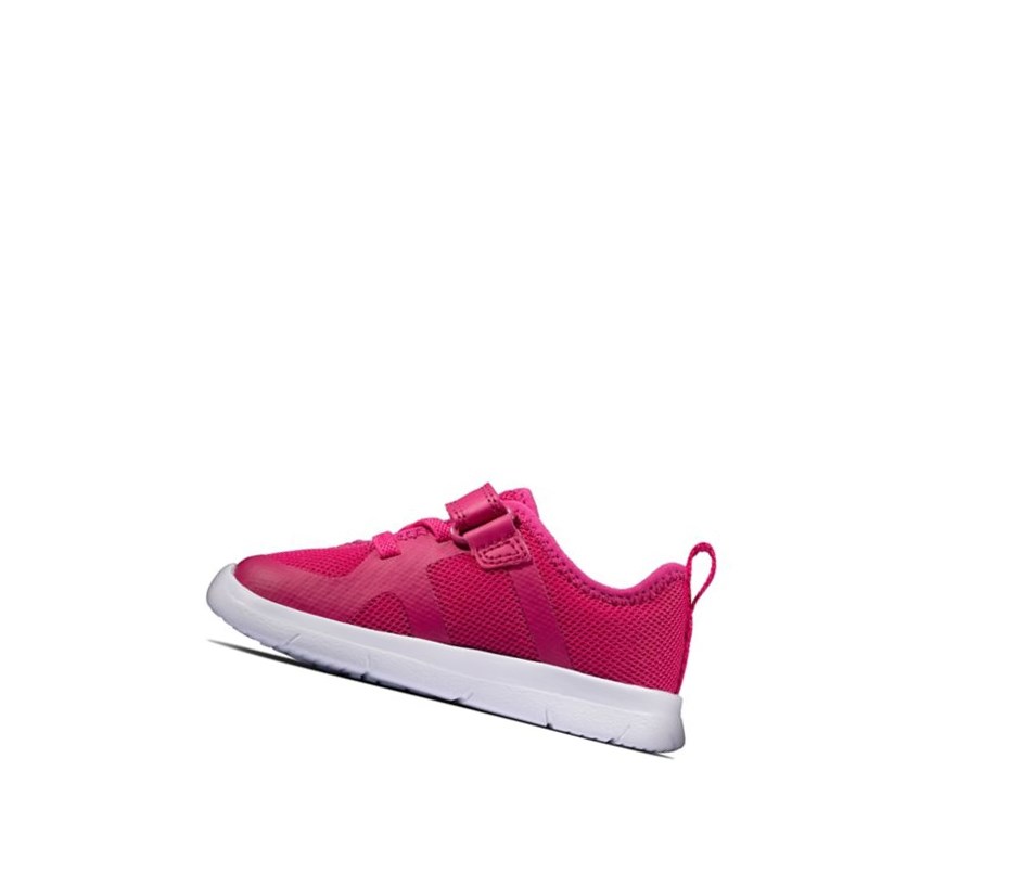 Baskets Clarks Ath Flux Cuir Fille Rose | TEQI09538