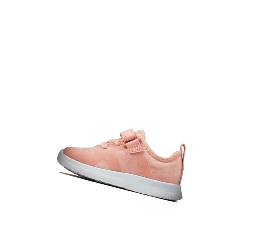 Baskets Clarks Ath Flux Textile Fille Rose Clair | GDTW91374