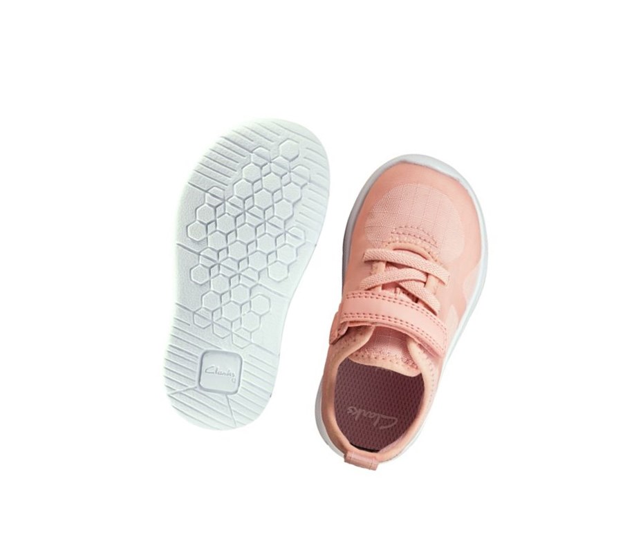 Baskets Clarks Ath Flux Textile Fille Rose Clair | GDTW91374