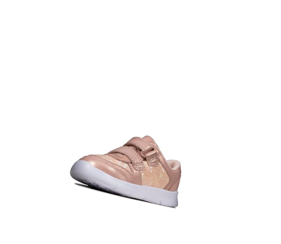 Baskets Clarks Ath Sonar Cuir Fille Rose | RLBP94268