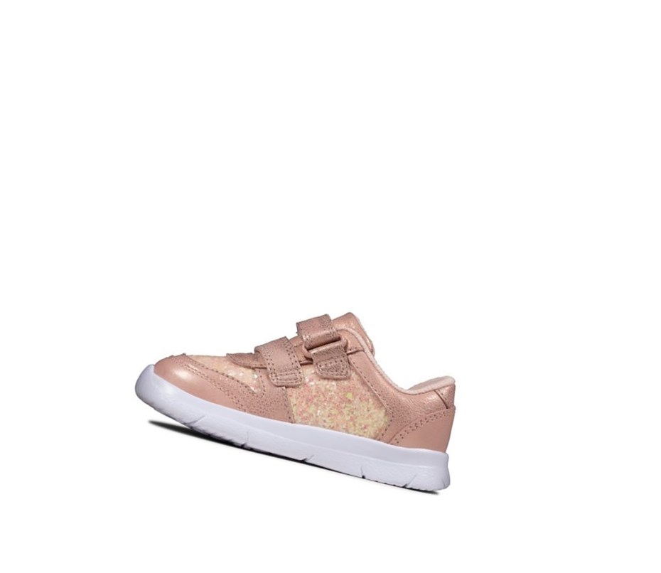 Baskets Clarks Ath Sonar Cuir Fille Rose | RLBP94268