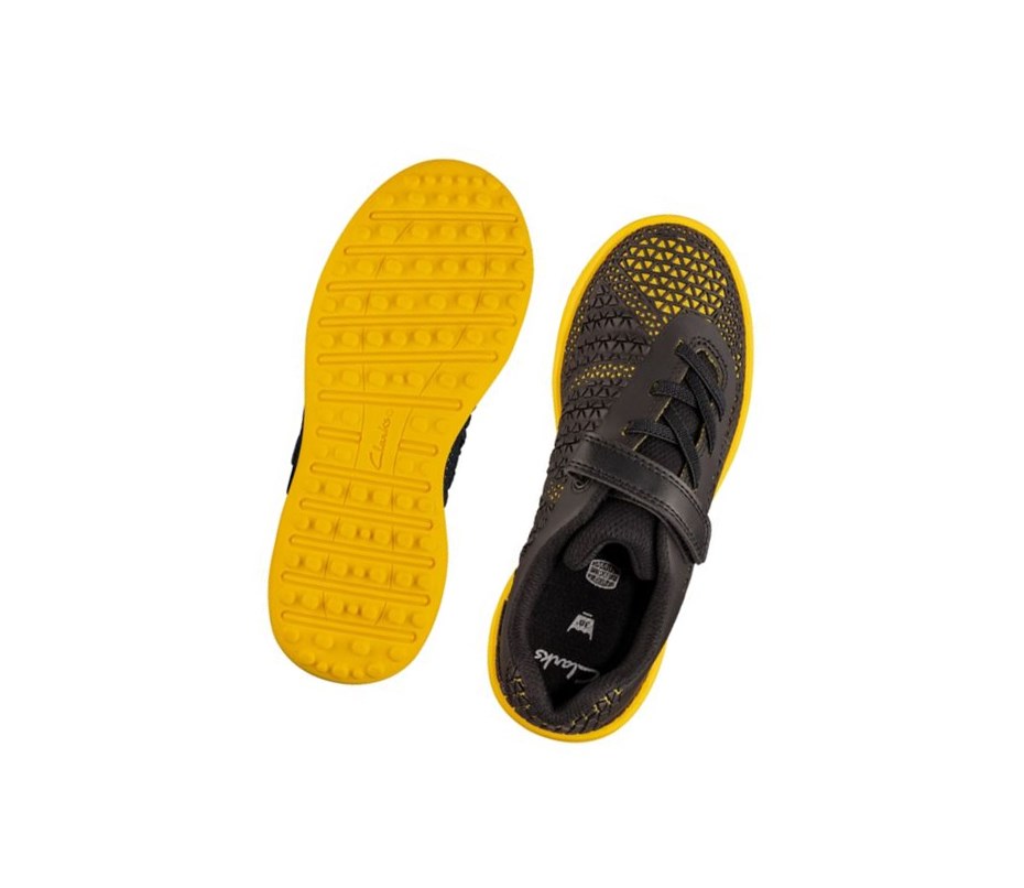 Baskets Clarks Award Swift Fille Noir Jaune | ONKU31029