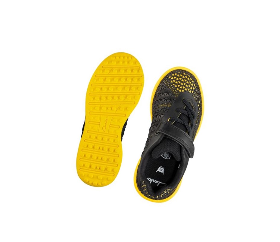 Baskets Clarks Award Swift Fille Noir Jaune | ZJTS24895