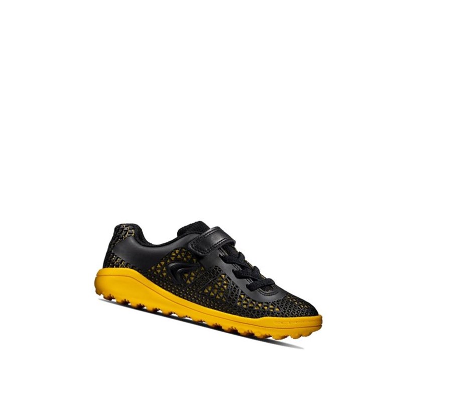 Baskets Clarks Award Swift Fille Noir Jaune | ZJTS24895