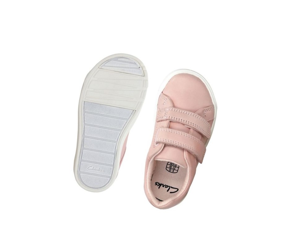 Baskets Clarks City Oasis Lo Cuir Fille Rose | KQGO80413