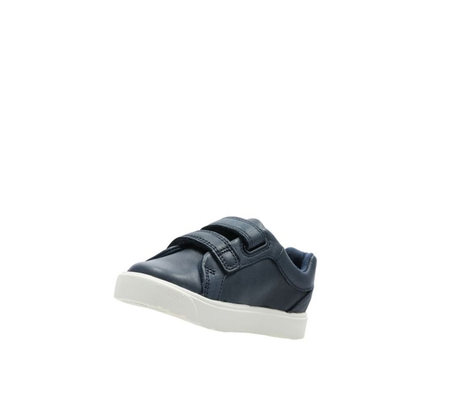 Baskets Clarks City Oasis Lo Cuir Fille Bleu Marine | ROLP08452