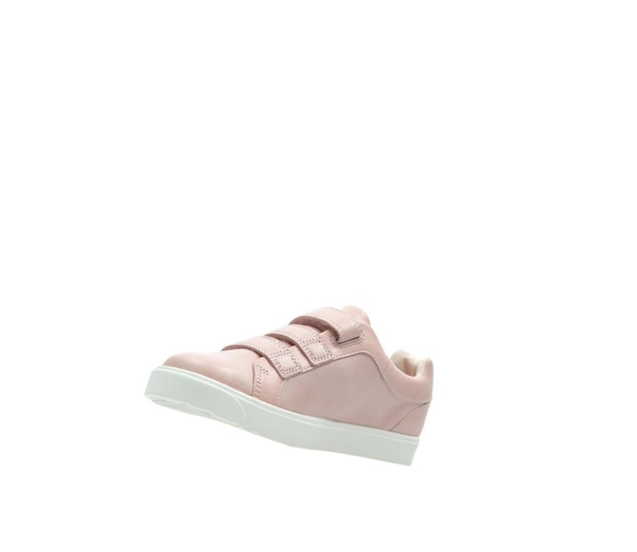 Baskets Clarks City Oasis Lo Cuir Fille Rose | YGLN59063