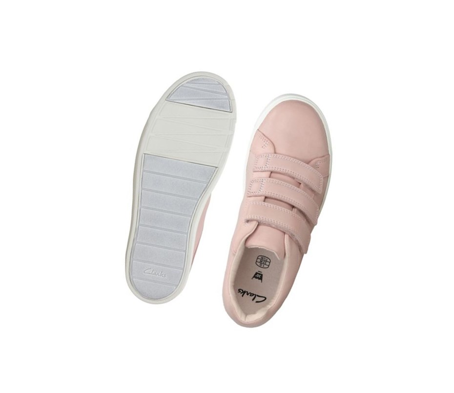 Baskets Clarks City Oasis Lo Cuir Fille Rose | YGLN59063