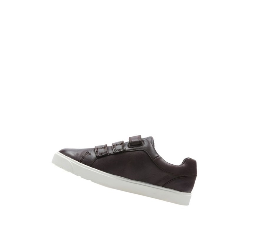 Baskets Clarks City Oasis Lo Cuir Garcon Marron | GTMR03845