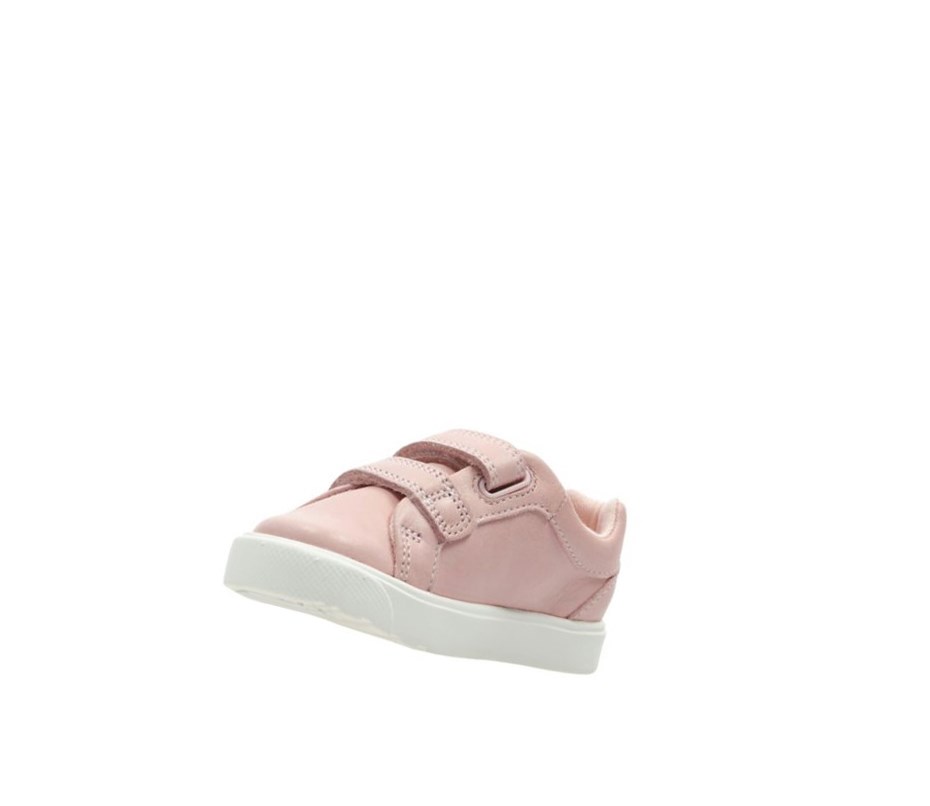 Baskets Clarks City Oasis Lo Cuir Garcon Rose | VOBC71860