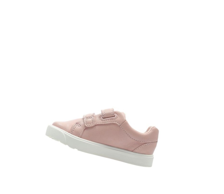 Baskets Clarks City Oasis Lo Cuir Garcon Rose | VOBC71860